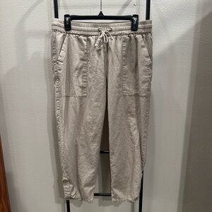 Women’s Jules & Leopold Khaki Linen Capris (Large)